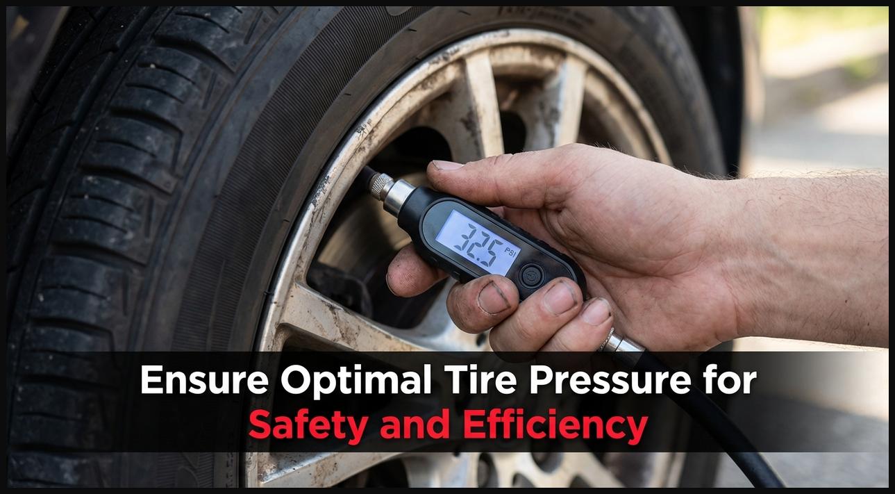 A person using a digital tire pressure gauge to accurately check the pressure of a car tire.